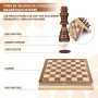 Peradix Jeu d'échecs et Dames 2 en 1 Echiquier en Bois Magnétiques, avec Double Dames, Pour Voyage Pliables, Jouets et Cadeaux d