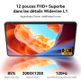 Blackview Tablette 12 Pouces avec Clavier Souris Stylet, Écran 2K FHD, Gris | Android15, 24Go(8+16) RAM & 256Go ROM(Extension de