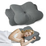 Aoceki Oreiller Ergonomique Cervical Oreiller Memoire Forme pour la Nuque,pour Dormir sur Le côté,Le Dos et Le Ventre, Gris Fonc