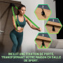 Fokky Bande Elastique Musculation avec Ancrage de Porte, 4 Niveaux | Élastique Musculation avec Poster d'exercice, Sac de Transp