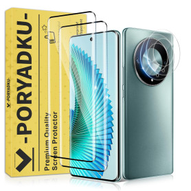 WILLONE 2+2 Pièces Verre Trempé pour Honor Magic 6 Lite + Caméra Protecteur, Déverrouillage d'empreintes Digitales, Ultra HD, Sa