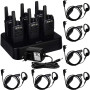 Retevis RT668 Talkie Walkie, Chargeur 6 Voies & Écouteurs, Oreillette,6 Pcs | Talkie Walkie Robuste Rechargeable pour Fabricant 