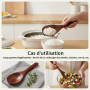 Cuillère en Bois Naturel 22 cm, Cuillère de Cuisine Antiadhésive et Écologique, Ustensile de Service Durable pour Mélanger, Remu