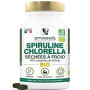 Spiruline + Chlorella BIO | 4500mg / jour, 17% Phycocyanine | 400 comprimés | Séchées à froid | Vitalité, Anti-fatigue, Immunité