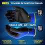 S&R Gants de Travail Homme Femme Taille 10. Gants travail fin | Lot de 12 Paires – Gants de Jardinage Homme. Gant Manutention Me