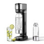 LLIVEKIT Machine à Eau Pétillante avec 4 Niveaux de Bulles/Manomètre Visuel | Machine à Soda avec 2 Bouteilles PET de 0,5 L et 1