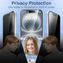 JETech Verre Trempé Anti-Espion pour iPhone 16, Lot de 2 | 9H Protection D'écran, Outil d'Installation Facile, Design Anti-Rayur