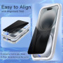 JETech Verre Trempé Anti-Espion pour iPhone 16, Lot de 2 | 9H Protection D'écran, Outil d'Installation Facile, Design Anti-Rayur