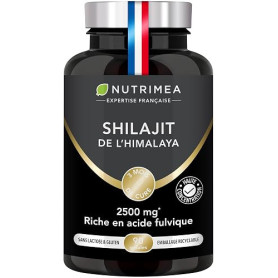 Shilajit | 2500 mg | 100% Pure | Extrait 5:1 Titré à 50% en Acide Fulvique | Résine Riche en Acide Humique | Contient 85 Minérau