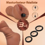 Cacuola Masturbateurs Réalistes 3 en 1 pour Hommes – Kit Masturbateur avec Mini Vibromasseur Interactif IA, Silicone Souple, Sex