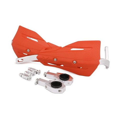 Protege Main Moto Cross,Universel pour Guidon Moto 22mm / 28 mm Moto-Orange | Aluminium Protege Main pour Pit Bike Dirt Bike MX