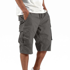 Youkly Short Cargo Homme, Pantalon Cargo Court Homme Été, Short Cargo Extensible, Short de Travail Multi-Poches