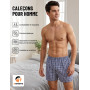 Marvmys Boxers Homme Coton Caleçon Hommes sous-vêtements Élastique Décontracté Ample Sport Ajustés Extensibles Lot de Plusieurs 
