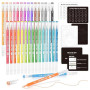 Shuttle Art 30 Stylo Gel Couleur 0,6mm, Stylo Couleur Pointe Fine pour Papier Noir pour Enfant Adulte Coloriage Ecriture Dessin