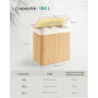 SONGMICS Panier à Linge 150 L, Couvercle, Bambou | Corbeille Linge Sale, Sac Amovible Lavable en Machine, Poignées, Pliable, Bua
