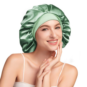 Umisleep Bonnet Soie Cheveux Nuit 22 Momme, Doublure Soie de Mûrier, Doux | 100 % Soie 6A, Double Couche, Grande Taille pour Che