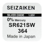 Lot de 2 Piles Bouton SR621SW (364) – pour Montres, Appareils Électroniques et Réveils – 1.55V – Fabriquées au Japon – Haute Fia