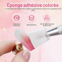 Diffaxy Lot de 100 éponges de nailart avec pince en métal - Accessoires de nailart