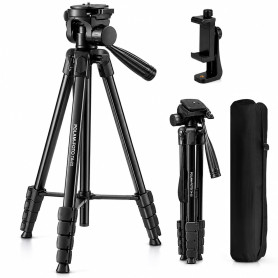 POLAM-FOTO Trépied pour appareil photo de 172,7 cm, en alliage d'aluminium léger avec support de téléphone, sac de transport, no