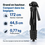 POLAM-FOTO Trépied pour appareil photo de 172,7 cm, en alliage d'aluminium léger avec support de téléphone, sac de transport, no