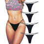 Coton Dos en T String Ficelle pour Femme en Sexy Tanga sans Couture Culottes Lot de 4