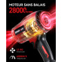 ONEVAN Turbo souffleur Batterie 600km/h pour Feuilles mouillées et la Neige | [Améliorée 2026] Force du vent de 1,5 kg, sans bal