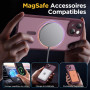 Oududianzi - Magnétique Coque pour iPhone 15 Magsafe Case, Bordeaux | Housse de Arrière Translucide Givrée PC, TPU Silicone Bump