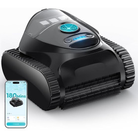 BRINBO C1 Robot Piscine Fond et Parois, 180 Min d'Autonomie, App | 15000LPH, double filtration 180μm + 35PPI, 7 modes, compatibl