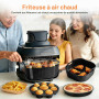 Set de 8 Accessoires Air Fryer pour Ninja CRISPi FN101EU & Pro | Comprend 2 Inserts en Silicone 1,33L & 3,44L, 100 Papiers de Cu