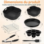 Set de 8 Accessoires Air Fryer pour Ninja CRISPi FN101EU & Pro | Comprend 2 Inserts en Silicone 1,33L & 3,44L, 100 Papiers de Cu