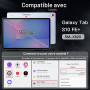 JETech Coque Rotatif pour Samsung Galaxy Tab S10 FE Plus 13,1", Bleu | Support Rotatif à 360°, Étui Housse Dos Transparent, Veil