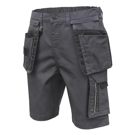 Högert Technik - Short LEMBERG avec Poches Gris foncé | Pantalon de Travail pour Homme | en ISO 13688