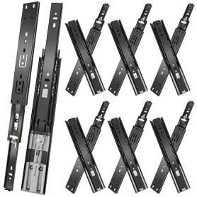 JI2OOYI glissières de tiroir 6 paires (12 pièces),50cm glissiere pour tiroir, amortisseur coulisse tiroir avec roulements à bill