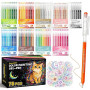 Laconile 78 Stylos Gel pour Livre Coloriage Adulte – Pointe Fine 0,6 mm – Gel Pen pour Scrapbooking, Dessin, Écriture, Griffonna