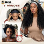 BECUS Perruque bandeau bouclée 18 pouces Noire Style quotidien | Perruque avec bandeau pratique, rendu naturel, maintien agréabl