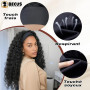 BECUS Perruque bandeau bouclée 18 pouces Noire Style quotidien | Perruque avec bandeau pratique, rendu naturel, maintien agréabl