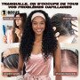BECUS Perruque bandeau bouclée 18 pouces Noire Style quotidien | Perruque avec bandeau pratique, rendu naturel, maintien agréabl