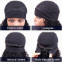 LOVFIR Perruque avec Bandeau Cheveux Humain Bouclés Kinky Curly Headband Human Hair Femme Naturelle Brésilien Couleur Noire 20 P