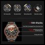 OLEVS Montre chronographe Homme à Quartz Japonais : Bracelet en Bois Massif ou Acier Inoxydable, étanche, Classique et élégante