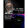 OLEVS Montre chronographe Homme à Quartz Japonais : Bracelet en Bois Massif ou Acier Inoxydable, étanche, Classique et élégante