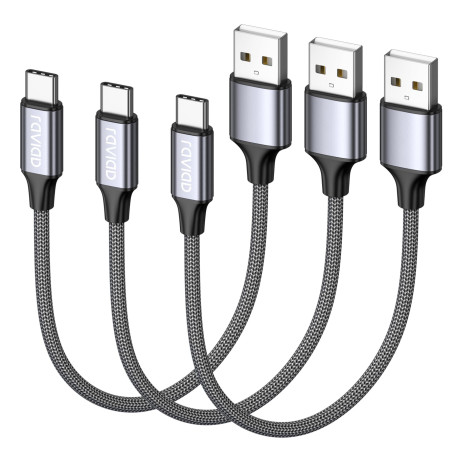 RAVIAD Cable USB C Charge Rapide 3.1A [0.5M] Câble USB vers USB C Nylon | Cable Chargeur Type C pour iPhone 17 16 15, Samsung G