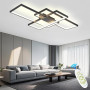 Plafonnier LED Salon Moderne, Lampe Plafond Dimmable 140CM/115W, Noir | Luminaire Plafonnier LED Rectangulaire avec Telecommande
