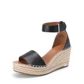 DREAM PAIRS Sandales Compensé Femme Espadrilles Plateforme à Bout Ouvert, Sandales Été Chic avec Bride Cheville, Chaussures de P
