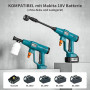 Nettoyeur Haute Pression sans Fil pour Makita 18V Batteries, Nettoyeur Portable avec Buse Réglable 6 en 1, Tuyau Tressé de 6,5 m