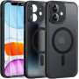 FLLAO Magnétique Coque pour iPhone 11 avec 2 Verre Trempé, Compatible avec MagSafe, Protection d'objectif Tout Compris, Etui Tra