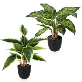 2 Pièces Plantes Artificielles Interieur, 41cm Plante Artificielle en Pot