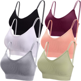 BQTQ 6 Pièces Soutien-Gorge Camisole Bralette avec Rembourré pour Femme | Bralette avec Rembourré, Soutien-Gorge sans Couture Br