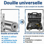Lpluziyyds Ensemble de douilles universelles multifonctions avec adaptateur de perceuse - Outil universel pour dévisser n'import