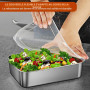 6 Pièces Boite Gouter Inox, 1100 Ml Boîtes De Conservation En Acier Inoxydable, Boîtes De Conservation Avec Couvercle, Boîte De 