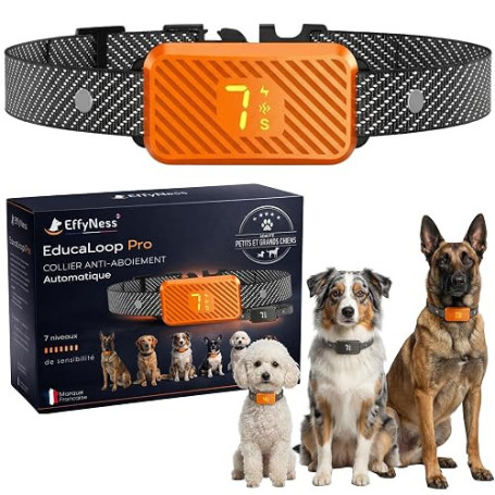 Collier Anti Aboiement Chien - Nouveau 2026: Résultat Stop Immédiat | Automatique - Réglable - 3 modes/7 niveaux - Rechargeable